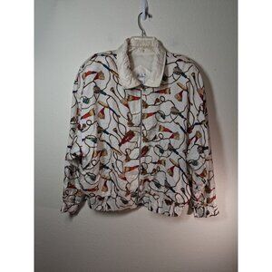 VTG Bocoo Track Suit 100% Silk Jacket Pants 80-90s Windbreaker Y2K Granny Sz XL